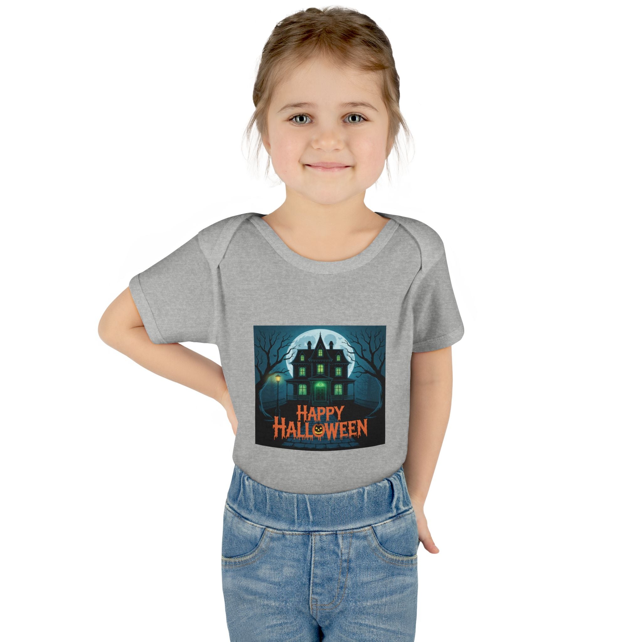 Spooky House Halloween Themed Baby Bodysuit Onesie