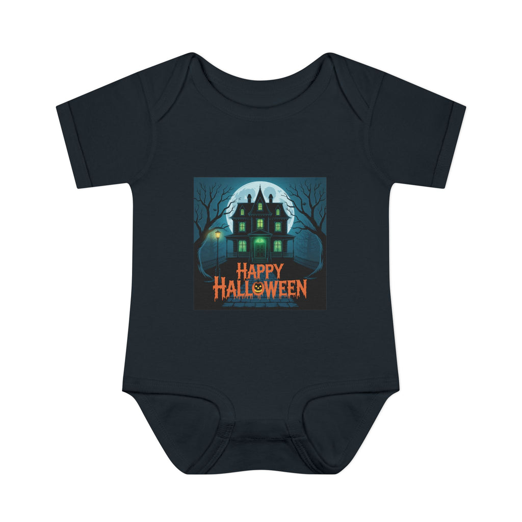 Spooky House Halloween Themed Baby Bodysuit Onesie