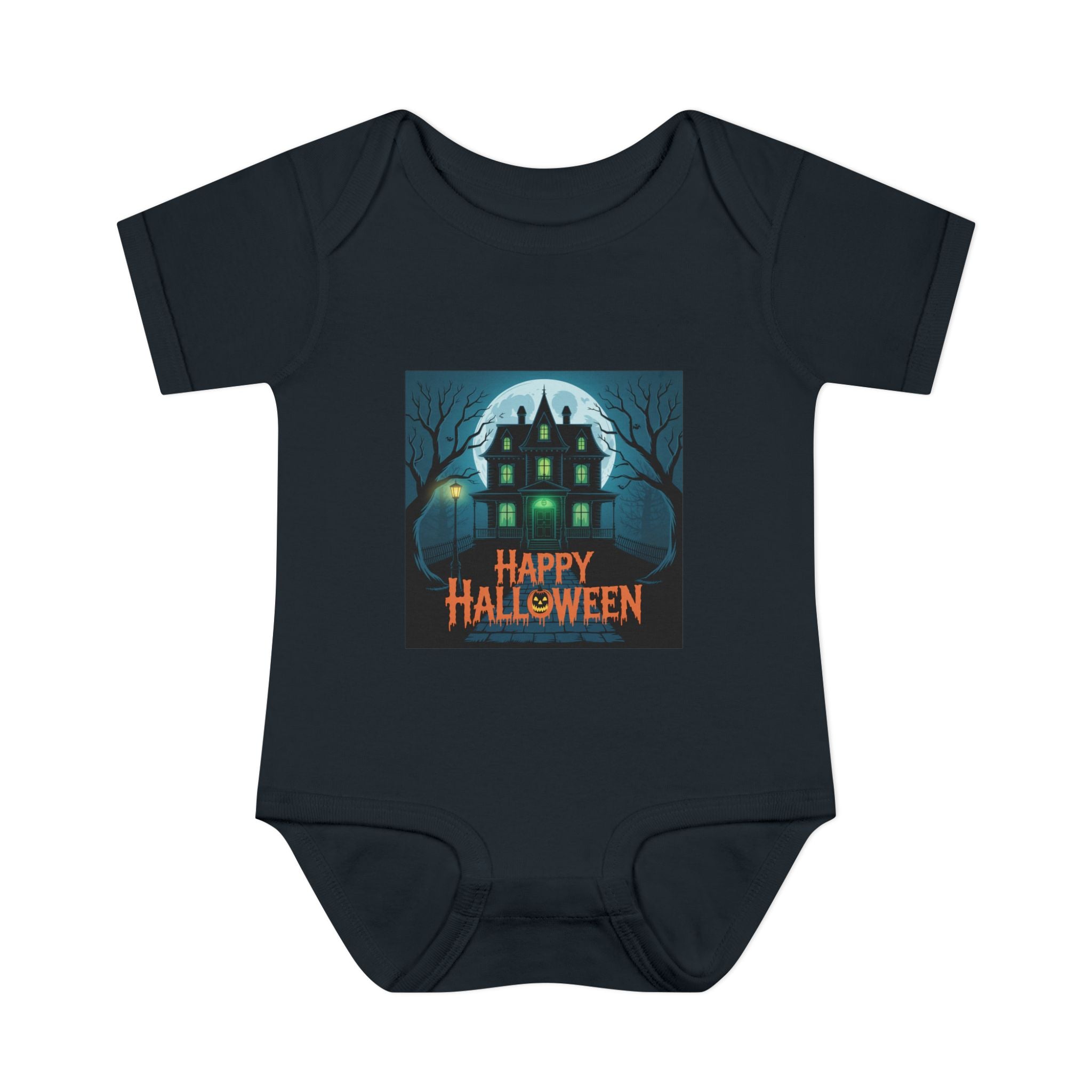 Spooky House Halloween Themed Baby Bodysuit Onesie