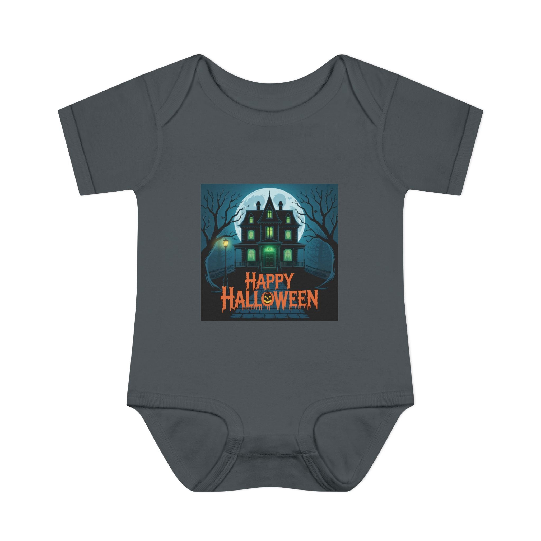 Spooky House Halloween Themed Baby Bodysuit Onesie
