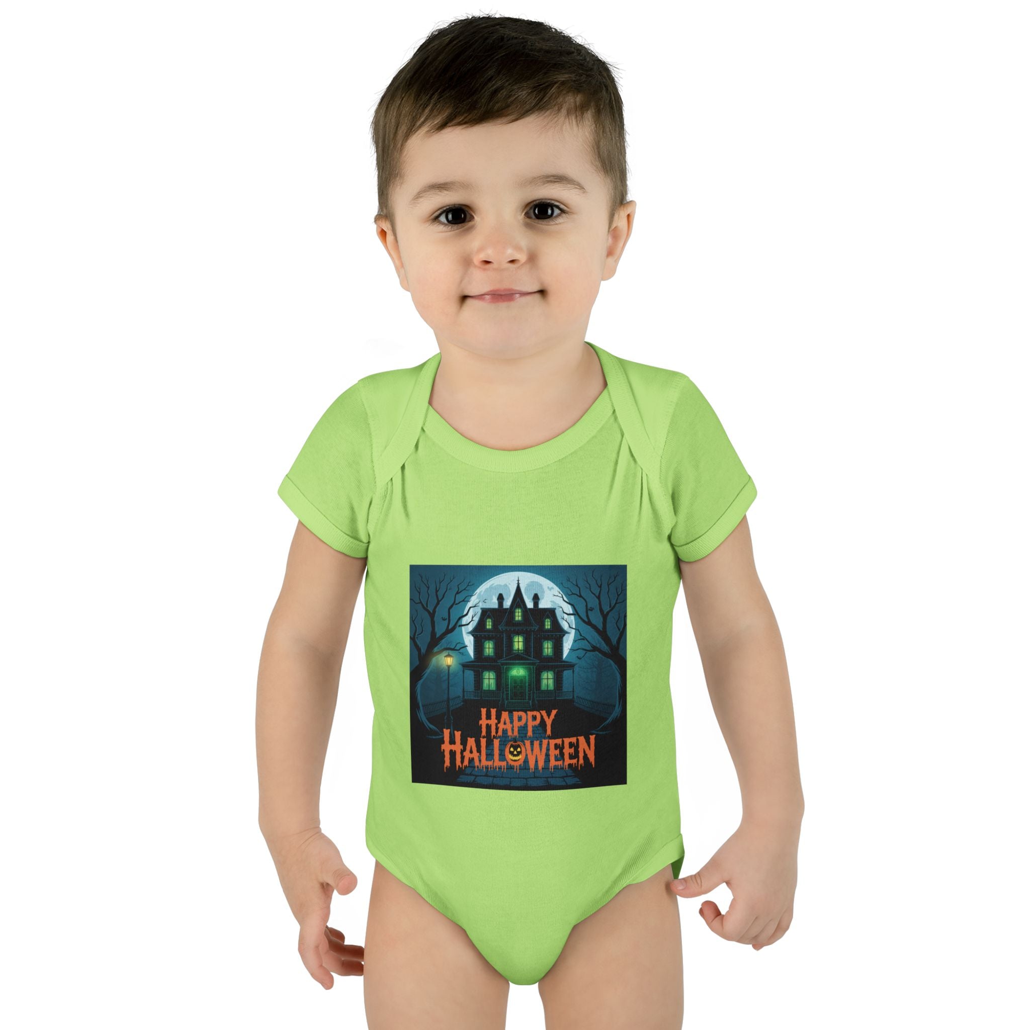 Spooky House Halloween Themed Baby Bodysuit Onesie