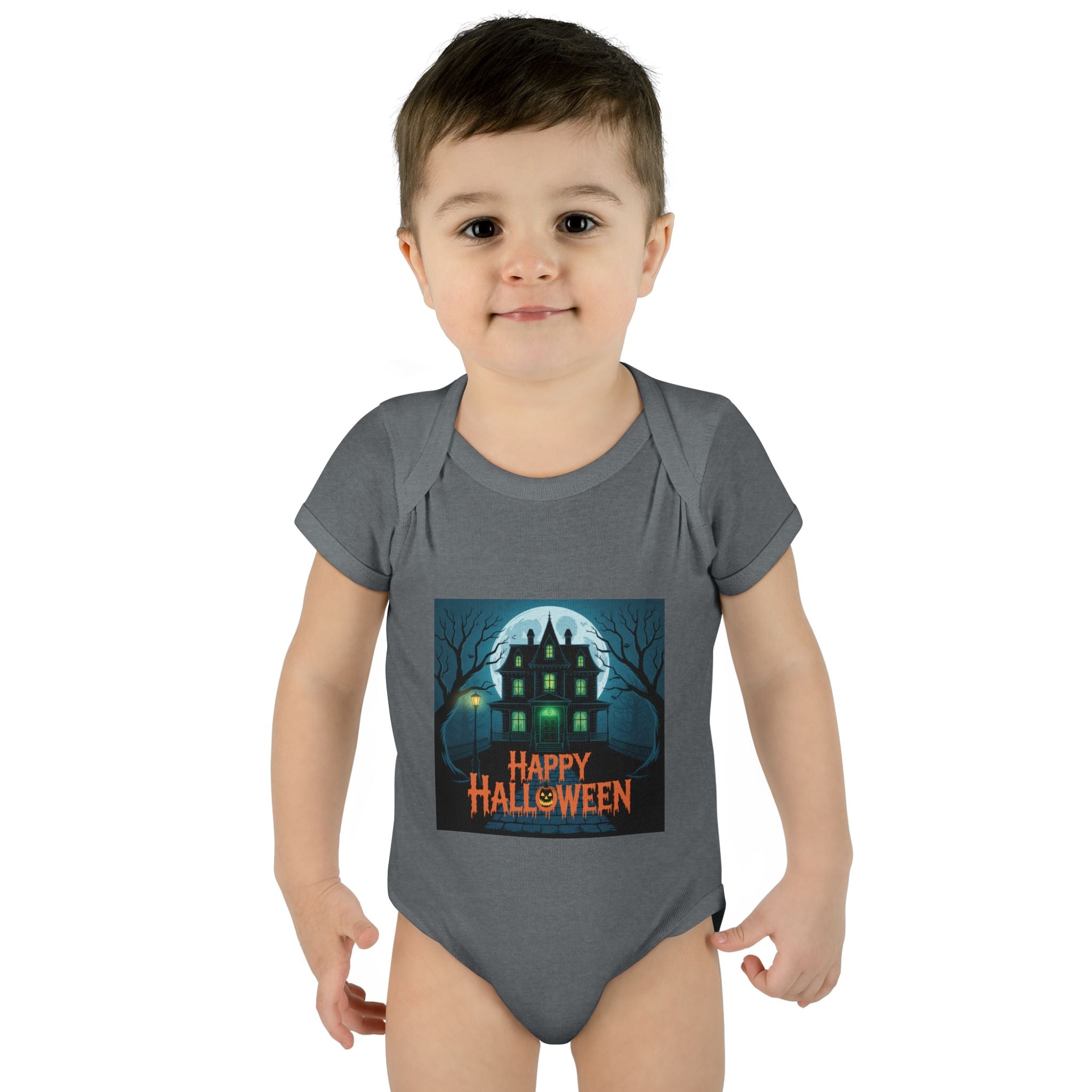 Spooky House Halloween Themed Baby Bodysuit Onesie