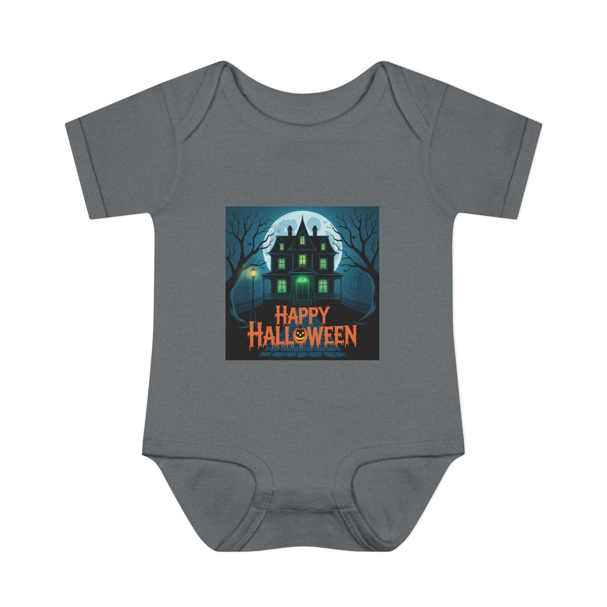 Spooky House Halloween Themed Baby Bodysuit Onesie