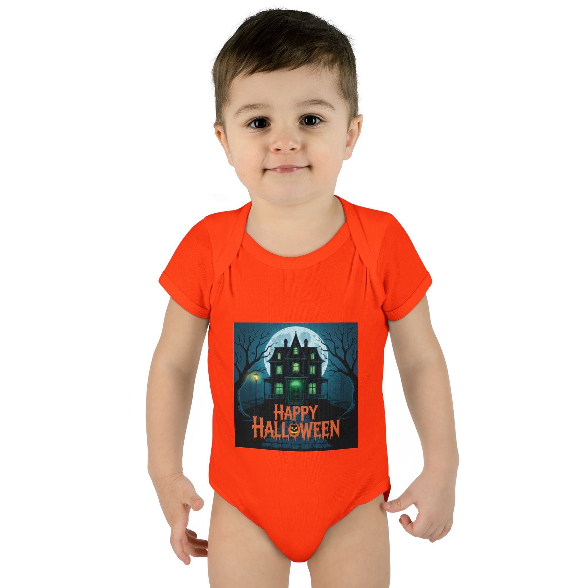 Spooky House Halloween Themed Baby Bodysuit Onesie