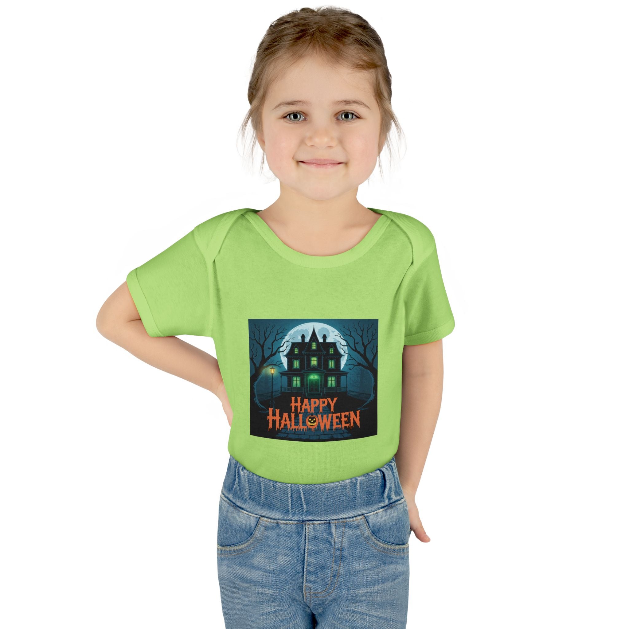 Spooky House Halloween Themed Baby Bodysuit Onesie