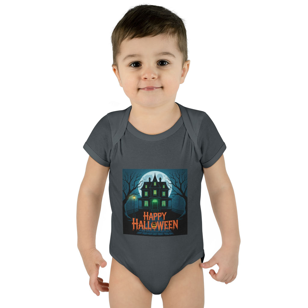 Spooky House Halloween Themed Baby Bodysuit Onesie