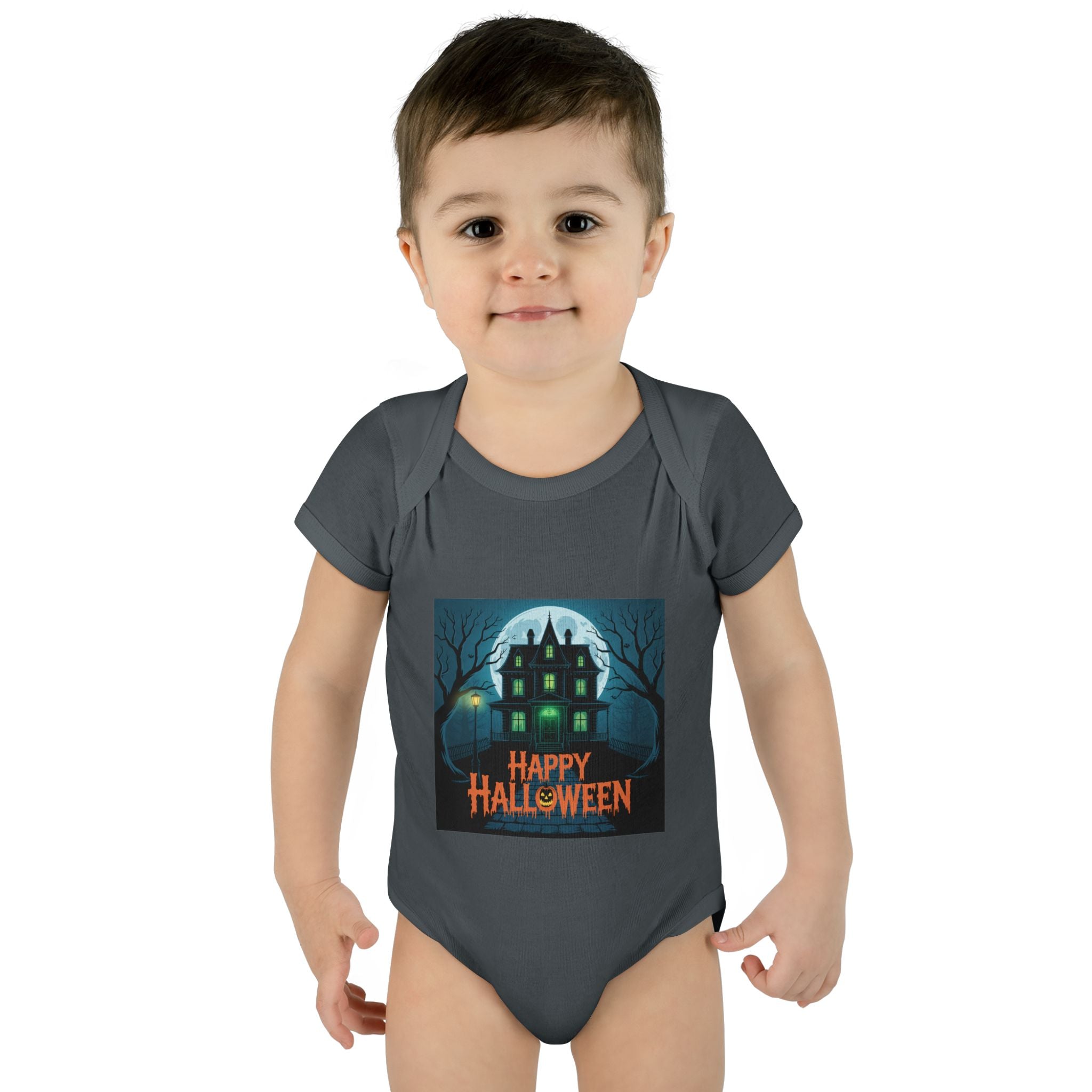 Spooky House Halloween Themed Baby Bodysuit Onesie