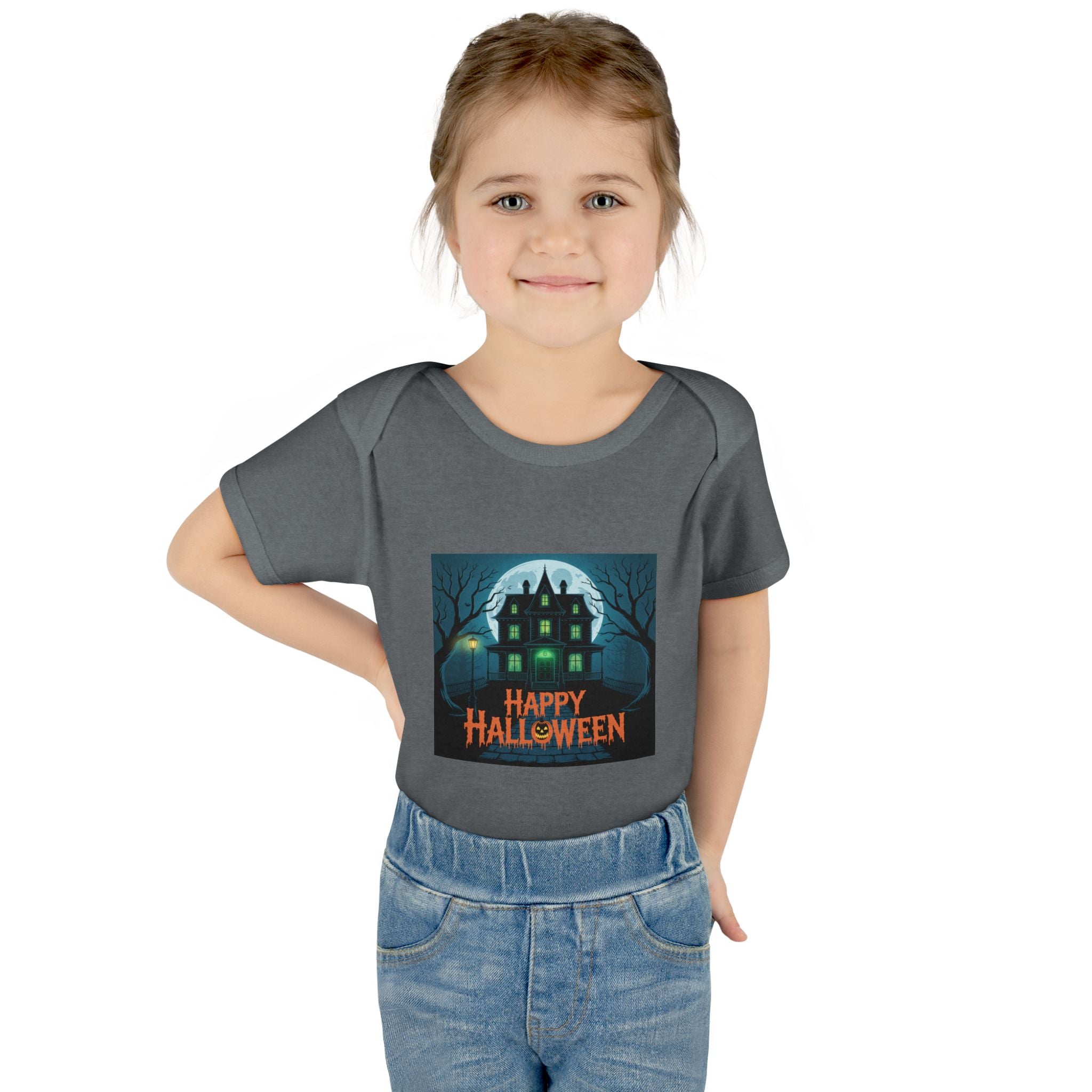 Spooky House Halloween Themed Baby Bodysuit Onesie