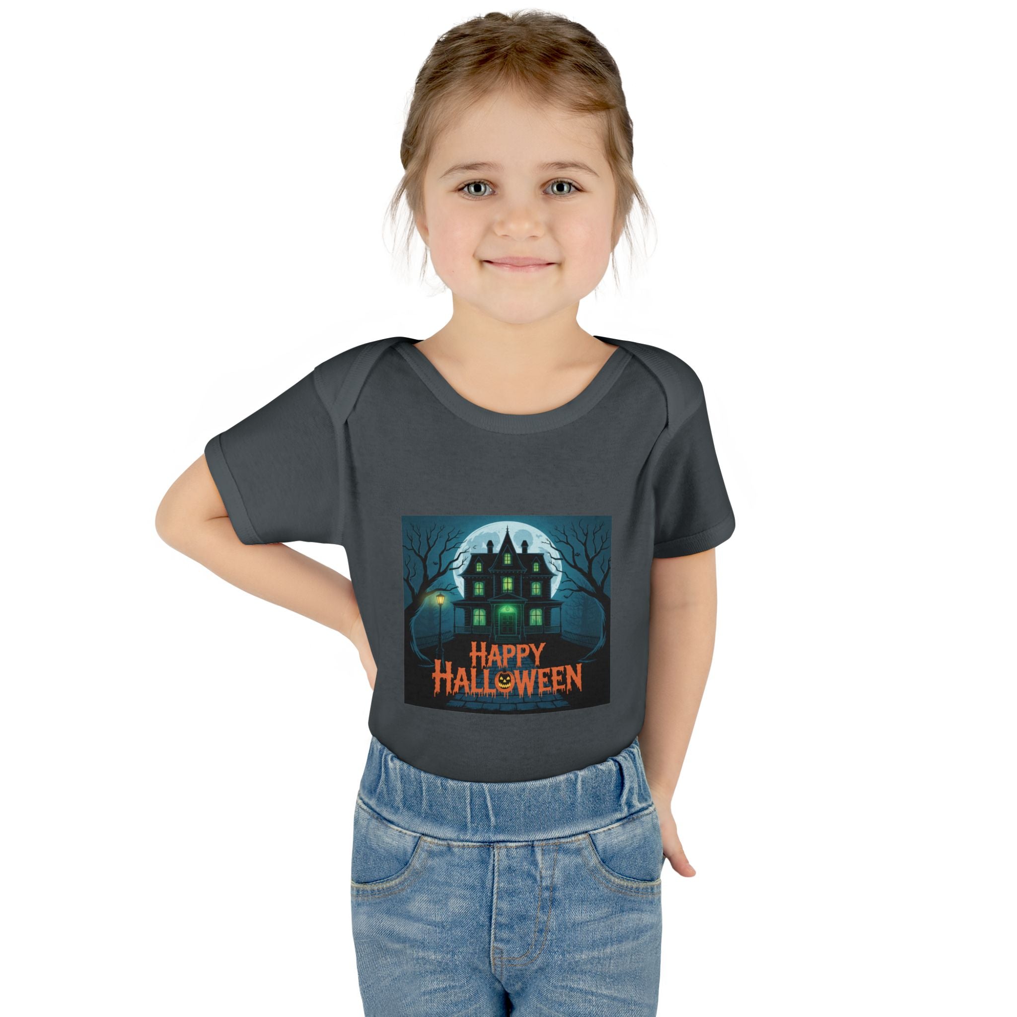 Spooky House Halloween Themed Baby Bodysuit Onesie
