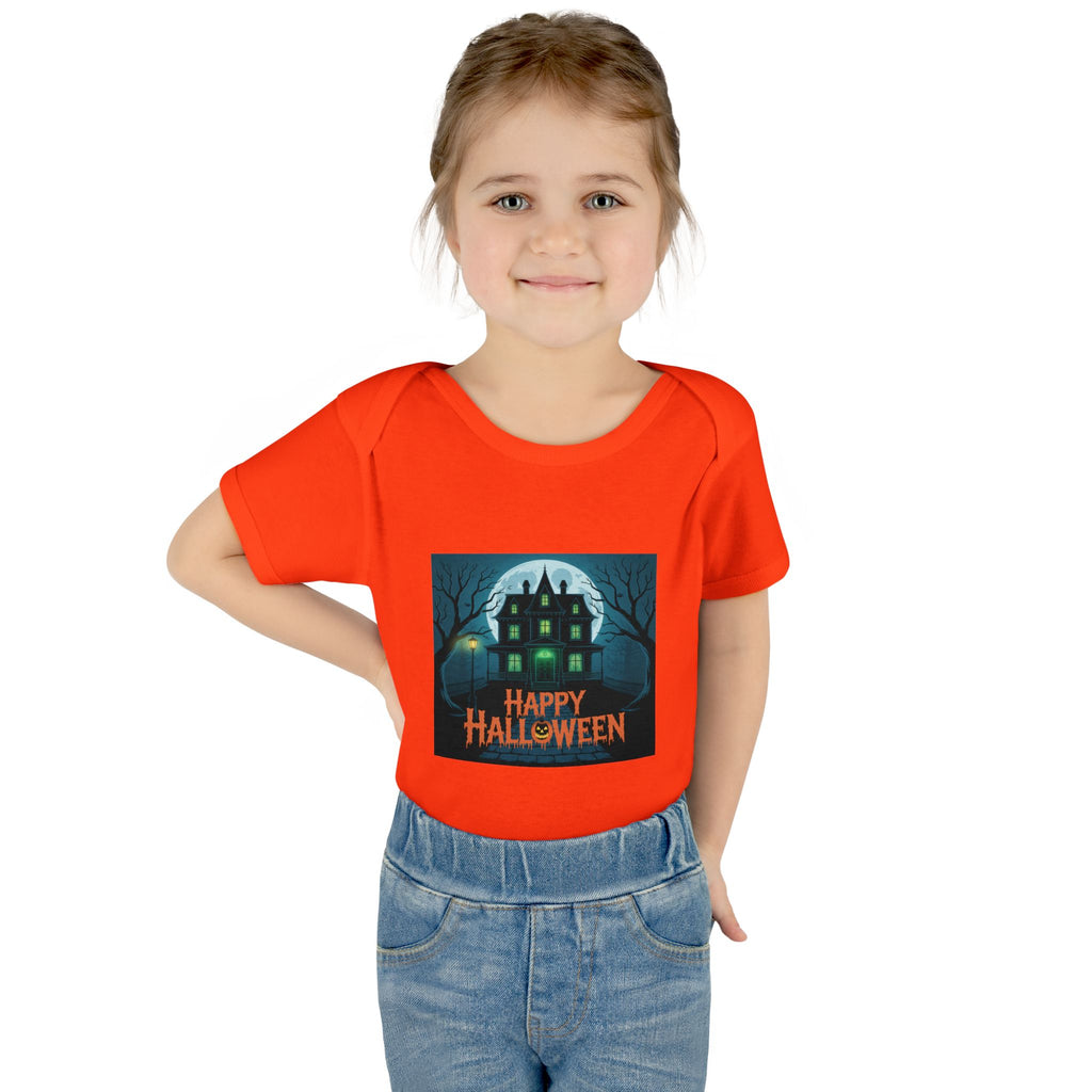 Spooky House Halloween Themed Baby Bodysuit Onesie
