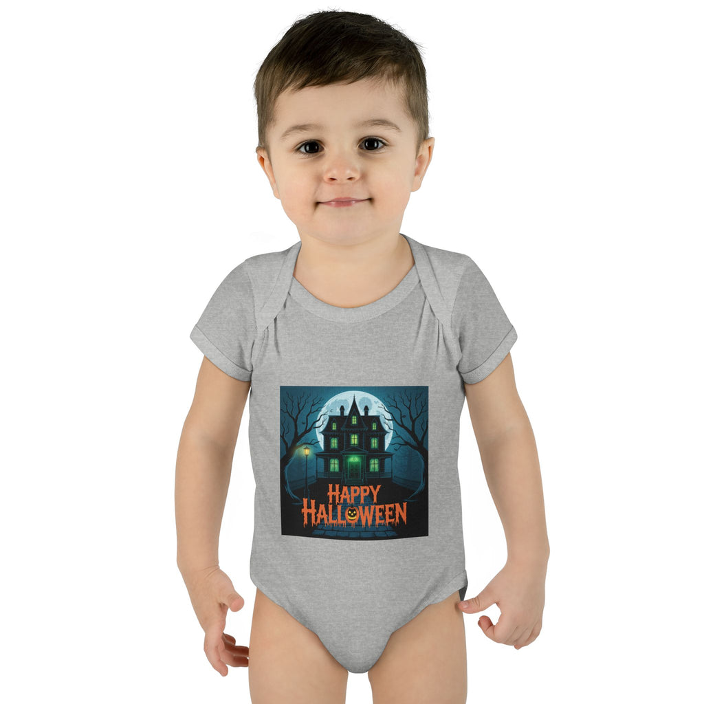 Spooky House Halloween Themed Baby Bodysuit Onesie