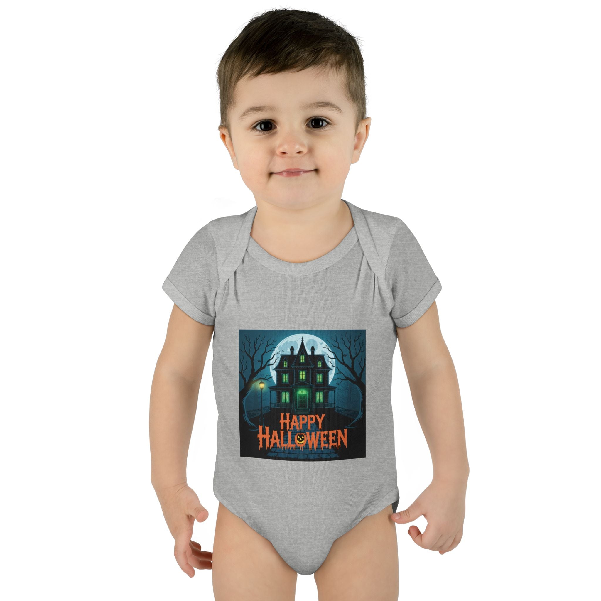 Spooky House Halloween Themed Baby Bodysuit Onesie