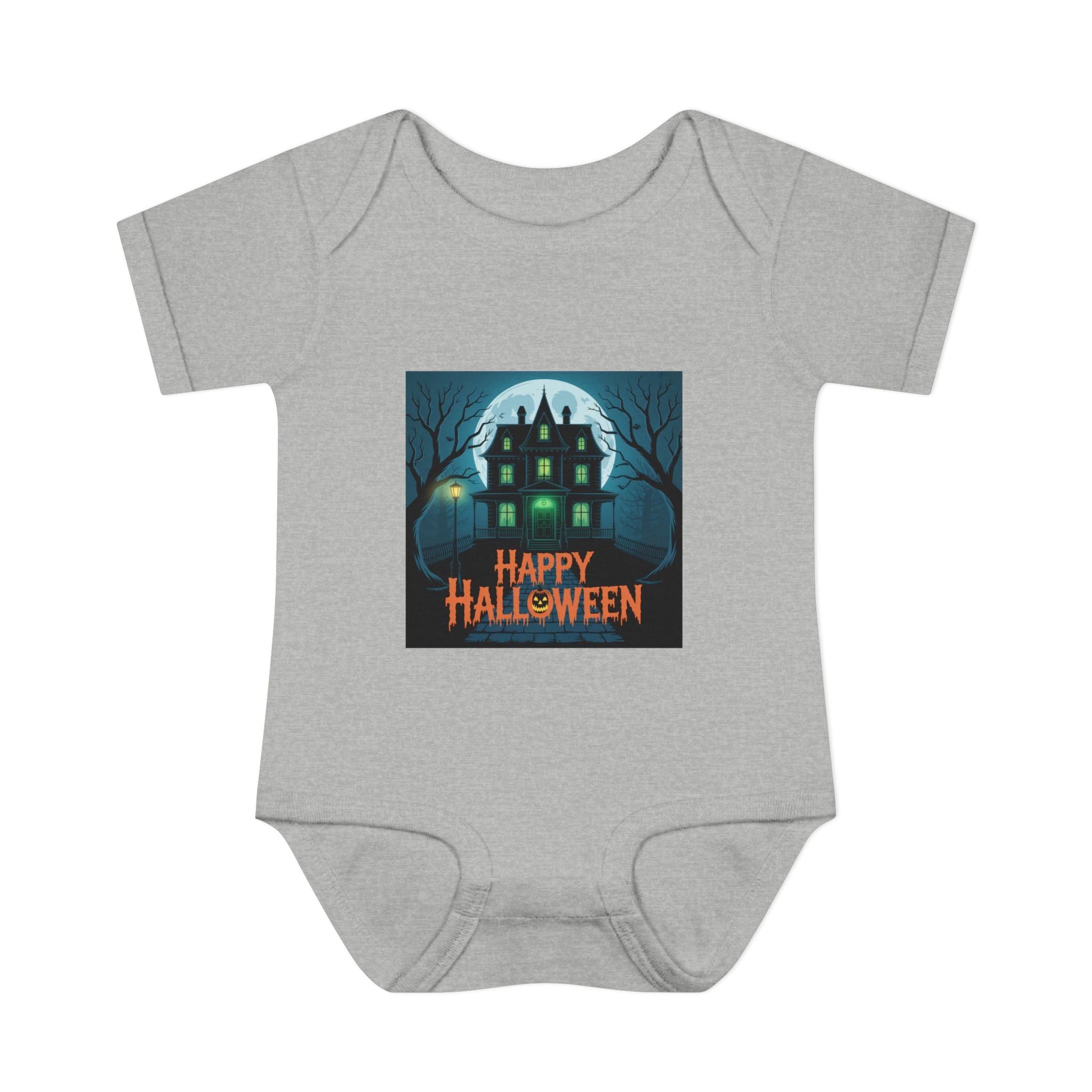 Spooky House Halloween Themed Baby Bodysuit Onesie