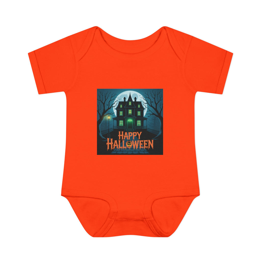Spooky House Halloween Themed Baby Bodysuit Onesie