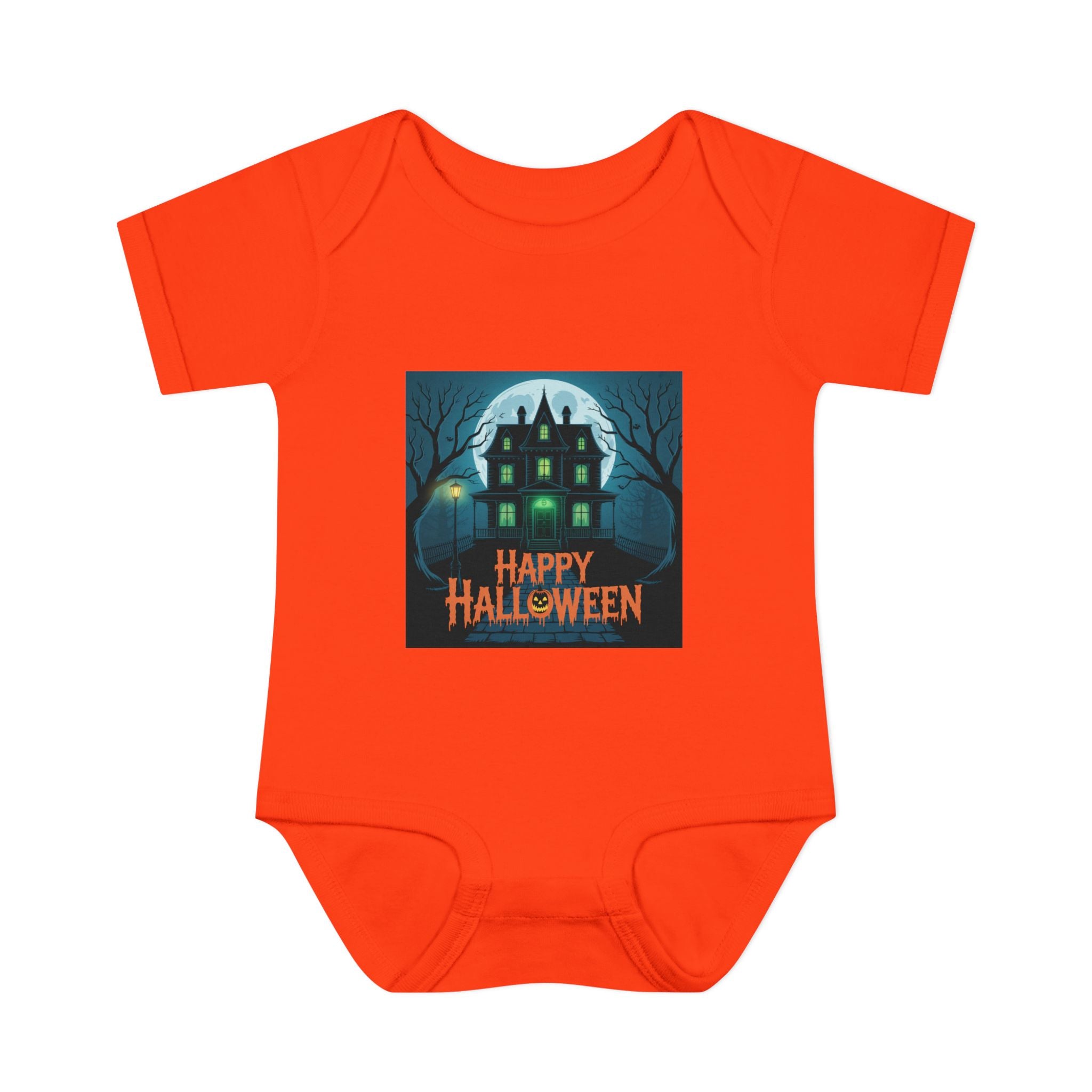 Spooky House Halloween Themed Baby Bodysuit Onesie
