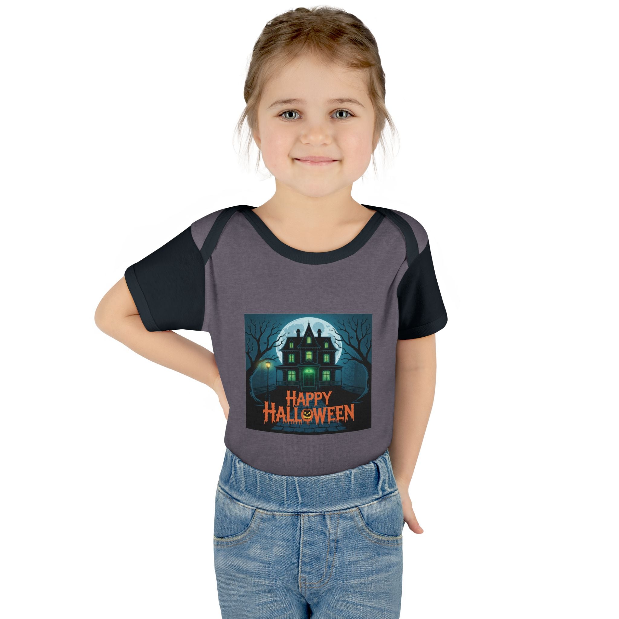 Spooky House Halloween Themed Baby Bodysuit Onesie