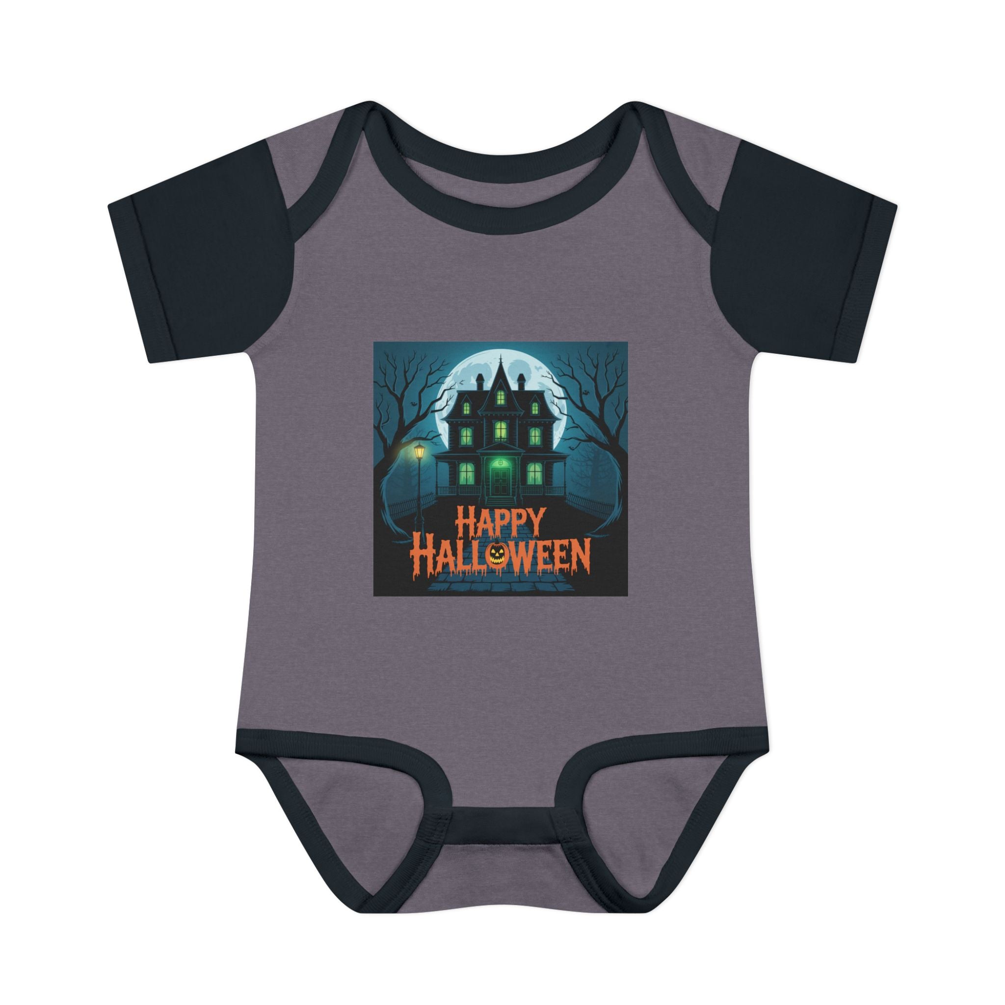Spooky House Halloween Themed Baby Bodysuit Onesie